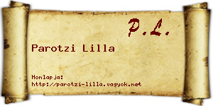Parotzi Lilla névjegykártya